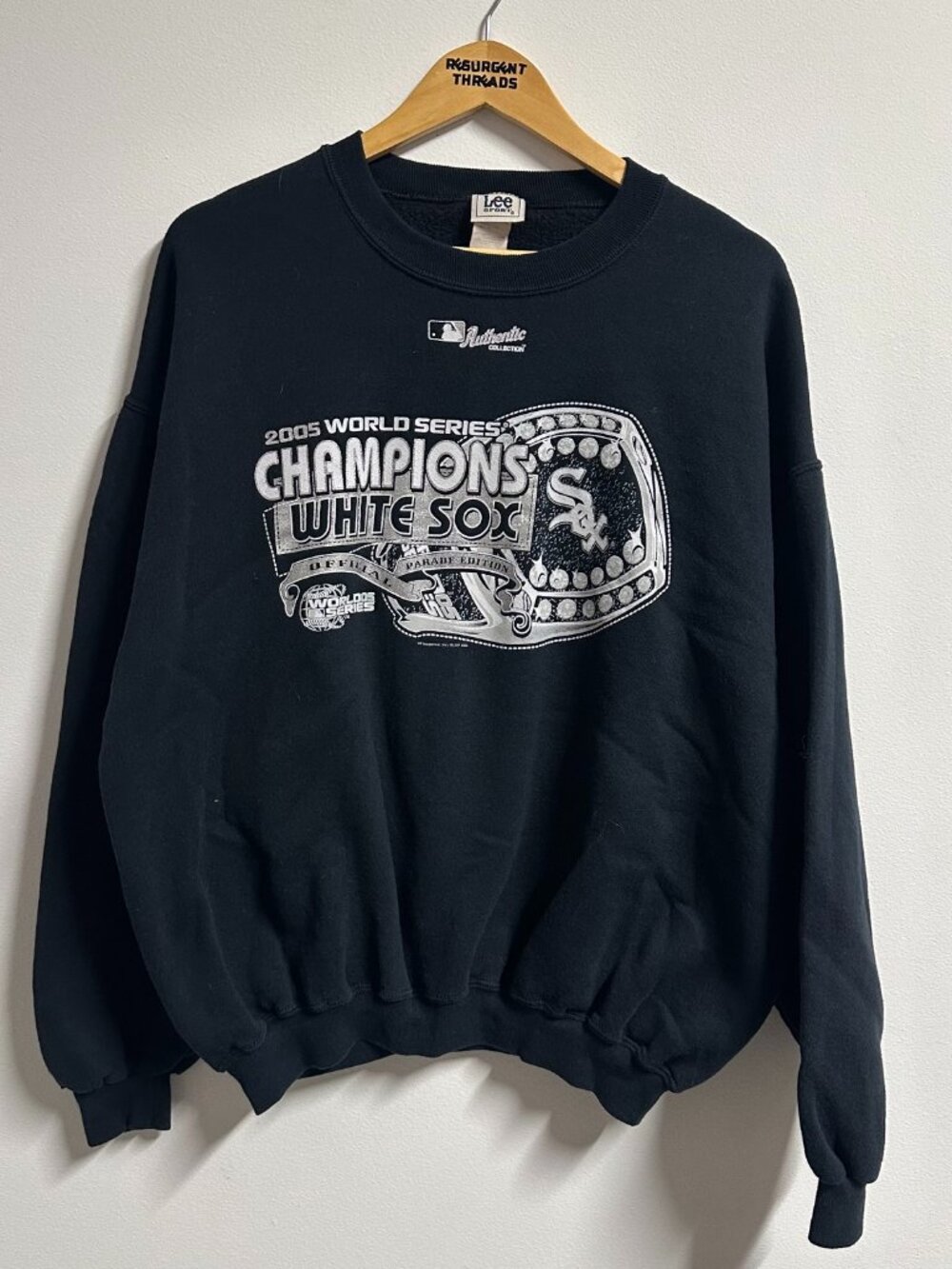 Vintage 2005 Chicago White Sox World Series Champions Ring Sweatshirt Black XL P